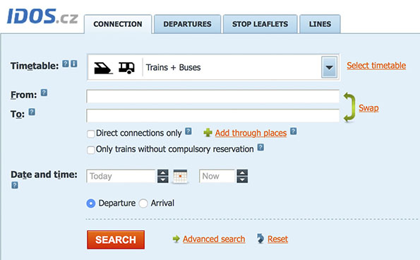 Public Transport Schedules - Online Search
