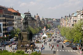 A View from the National Museum Down Wenceslas Square