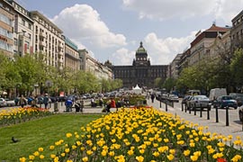 A View Up Wenceslas Square with National Museum at the Top