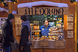 A Booth Selling Czech Honey Liquor
