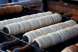 Trdelník, a Typical Pastry Made and Sold at Christmas Markets